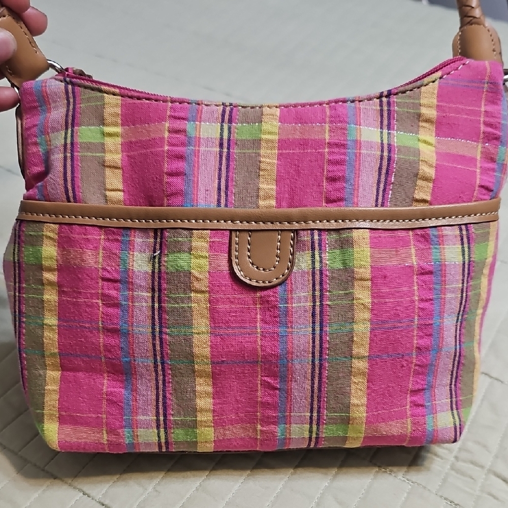 Plaid Pink and Brown Women's Bag
